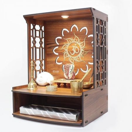 Hoodwin Mangal Beautiful Wooden Pooja Stand for Home Pooja Mandir for Home